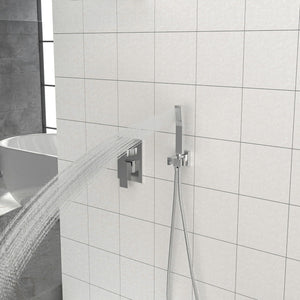 Oumuch Dual Shower Head System with 12" Square Rain Shower and Valve - view 6