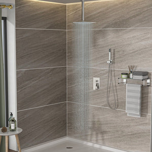 Oumuch Dual Shower Head System with 12" Square Rain Shower and Valve - view 9