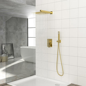 Oumuch Dual Shower Head System with 12" Square Rain Shower and Valve - view 4