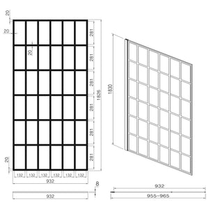 Oumuch Frameless Fixed Shower Door with Open Entry Design - view 4
