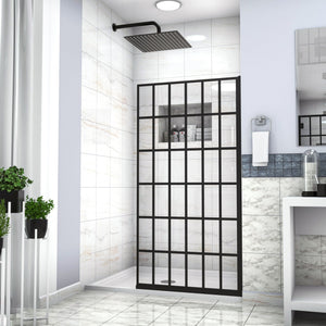 Oumuch Frameless Fixed Shower Door with Open Entry Design - view 5