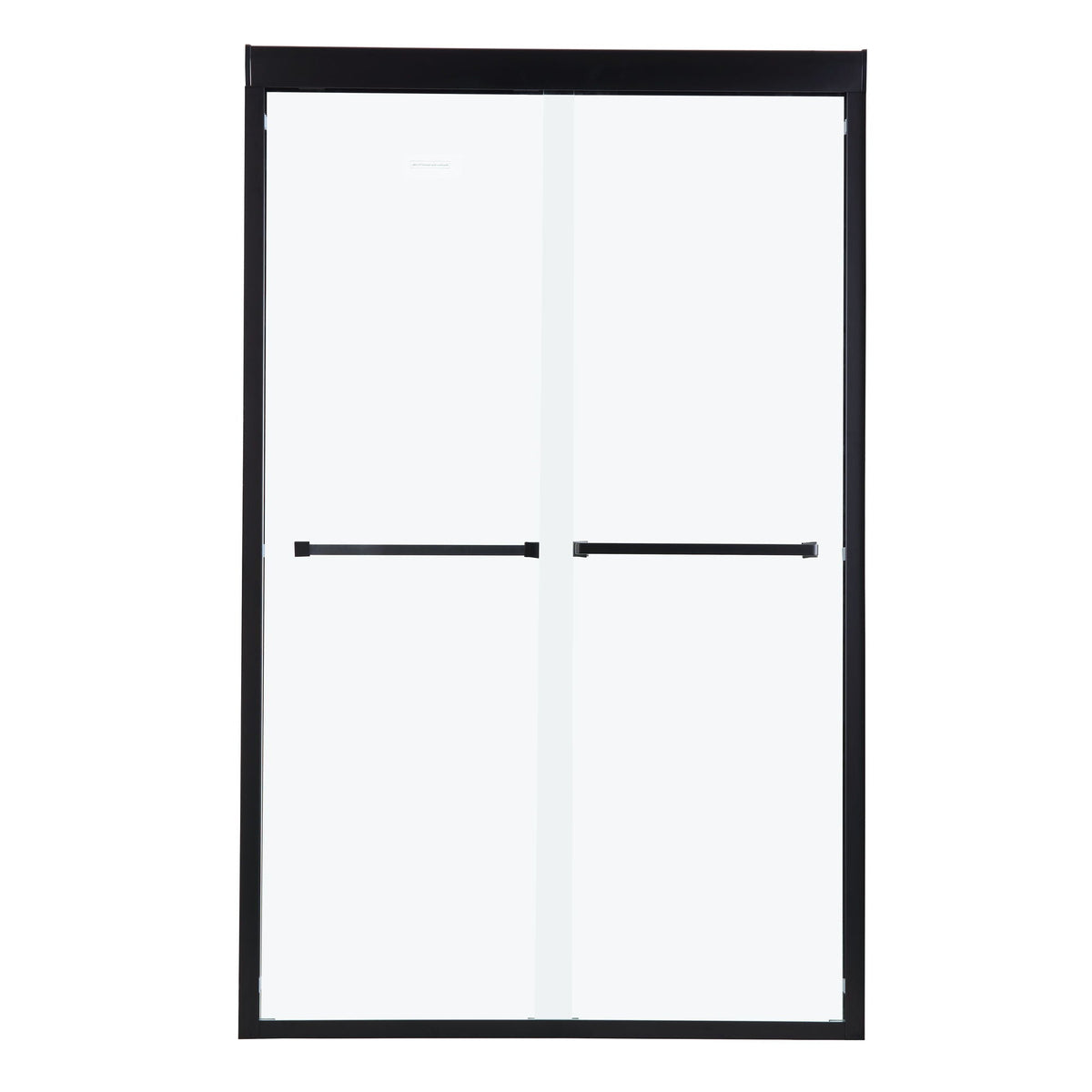 Oumuch Modern Double Sliding Shower Enclosure with Tempered Glass in Black