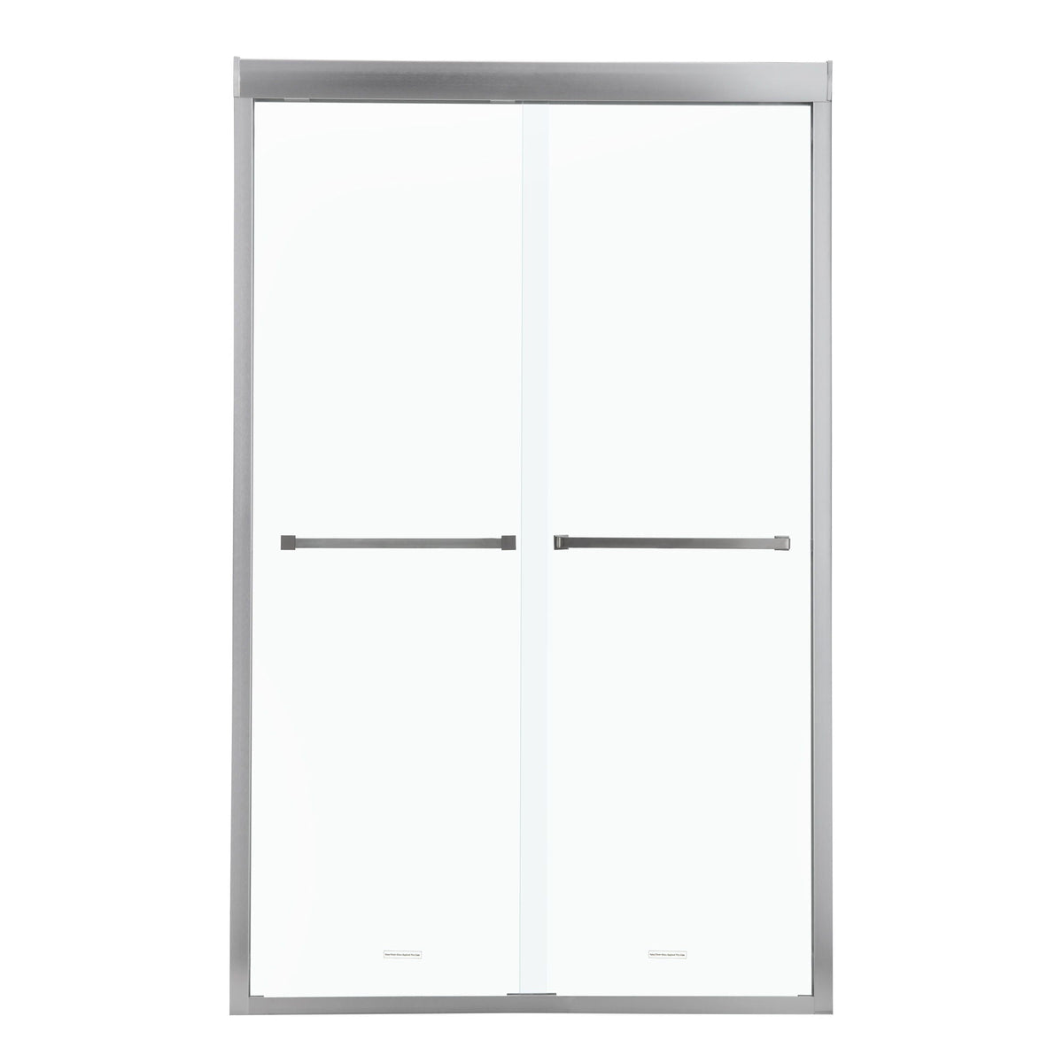 Oumuch Modern Double Sliding Shower Enclosure with Tempered Glass in Gray