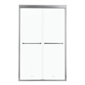 Oumuch Modern Double Sliding Shower Enclosure with Tempered Glass in Gray