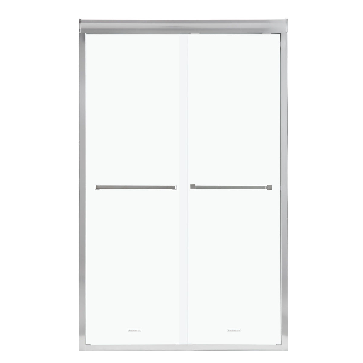 Oumuch Modern Double Sliding Shower Enclosure with Tempered Glass in Pearl Silver