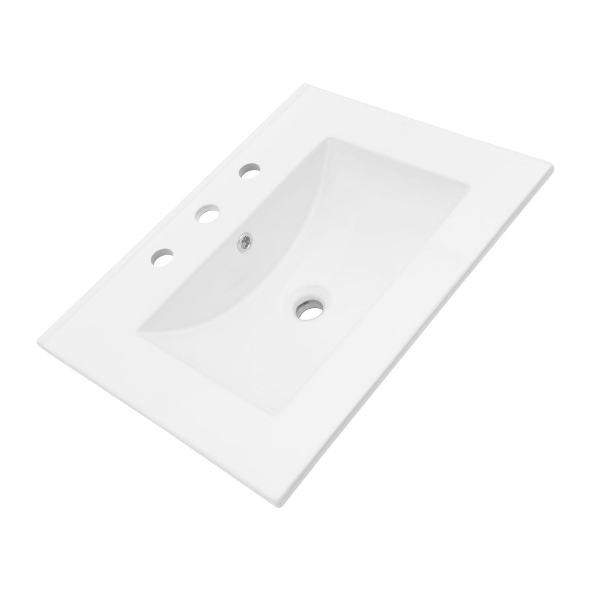 Oumuch Rectangular Single Vanity Top with 3 Faucet Holes