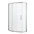 Oumuch Semi Frameless Neo Angle Hinged Shower Enclosure with Clear Tempered Glass