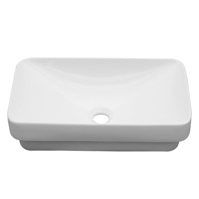 Oumuch Semi Recessed Bathroom Sink with Vessel Design