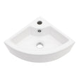 Oumuch Triangle Porcelain Wall Mount Vessel Sink with Overflow