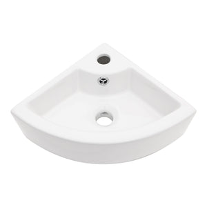 Oumuch Triangle Porcelain Wall Mount Vessel Sink with Overflow