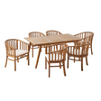 Outdoor 6 Seater Acacia Wood Dining Set with Cushions in Teak Finish
