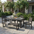 Outdoor 6 Seater Dining Set with Bench