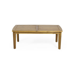 Outdoor Rectangular Coffee Table with Slat Design