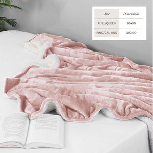Velvet Plush Sherpa Bed Blanket by Great Bay Home