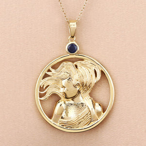 0.27 Carat Genuine Blue Sapphire .925 Sterling Silver Pendant