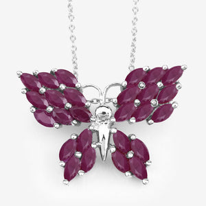 3.12 Carat Genuine Ruby .925 Sterling Silver Pendant