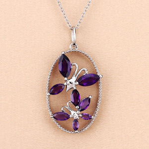 2.12 Carat Genuine Amethyst .925 Sterling Silver Pendant