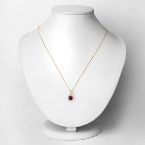 1.49 Carat Genuine Ruby and White Diamond 14K Yellow Gold Pendant