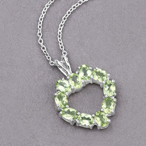 1.70 Carat Genuine Peridot .925 Sterling Silver Pendant