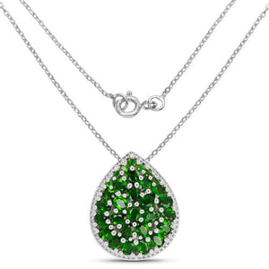 4.65 Carat Genuine Chrome Diopside .925 Sterling Silver Pendant