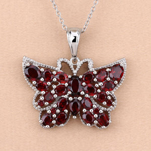 4.90 Carat Genuine Garnet .925 Sterling Silver Pendant