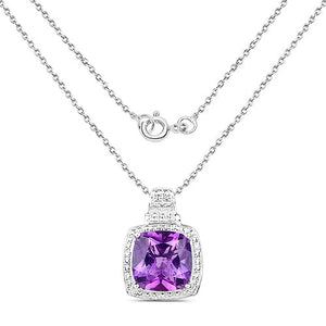 5.85 Carat Genuine Amethyst .925 Sterling Silver Pendant