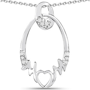 0.14 Carat Genuine White Diamond .925 Sterling Silver Pendant