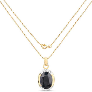 7.50 Carat Genuine Black Sapphire .925 Sterling Silver Pendant