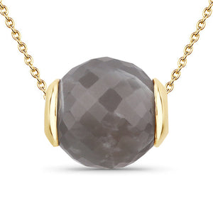 16.79 Carat Genuine Grey Moonstone .925 Sterling Silver Pendant