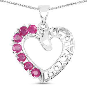 0.91 Carat Genuine Ruby .925 Sterling Silver Pendant