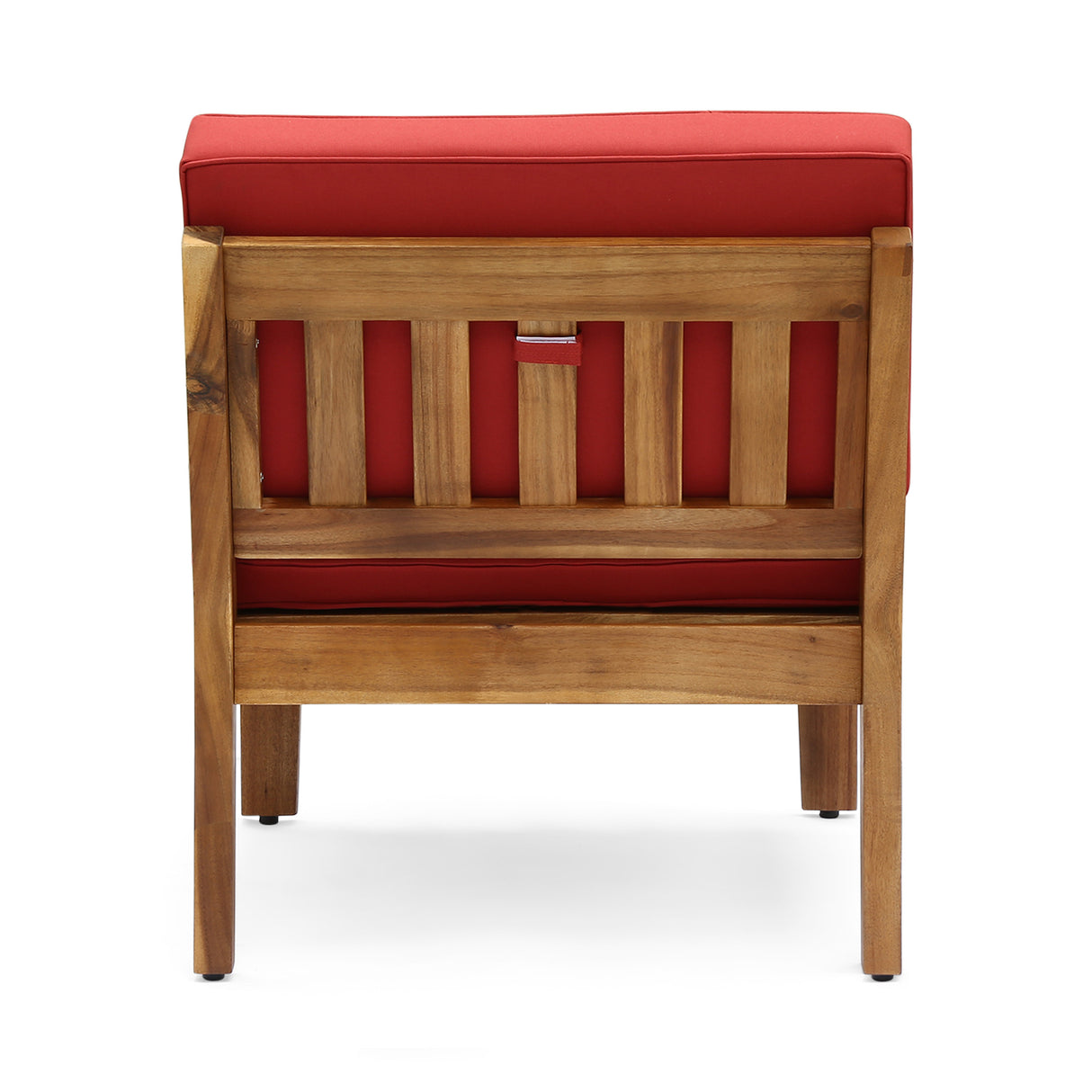 Grenada 8 Seater Acacia Wood Sectional Sofa Set, Teak + Red