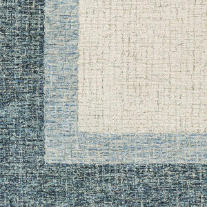 Padada Green Bordered Cream Wool Rug