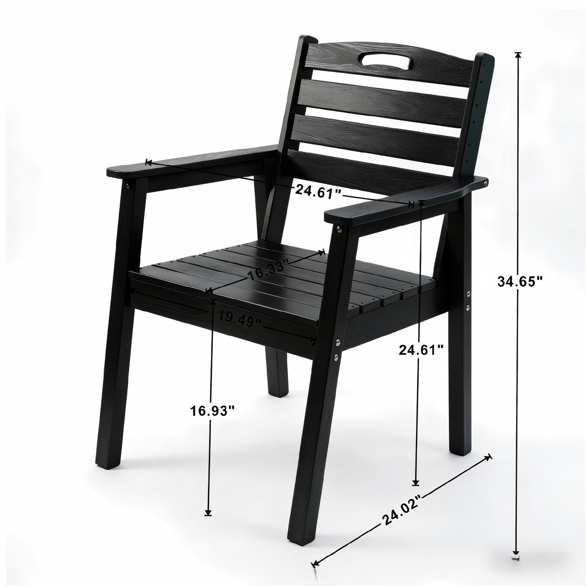 Patio Life HDPE Outdoor Patio Dining Set with Table and Four Chairs - view 14