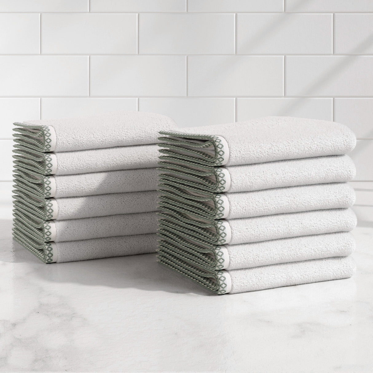 Cotton Border-Stitched 6-Piece Towel Set - Valery Collection
