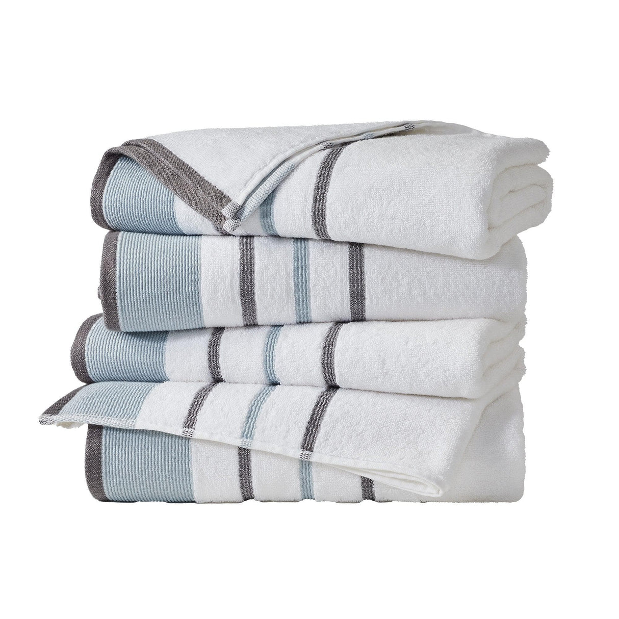 Decorative Cotton Stripe Bath Towel Set - Noelle Collection