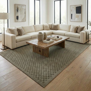 Gaiwan Olive Green Washable Area Rug
