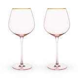 Rose Crystal Red Wine Glass Set
