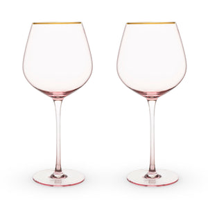 Rose Crystal Red Wine Glass Set
