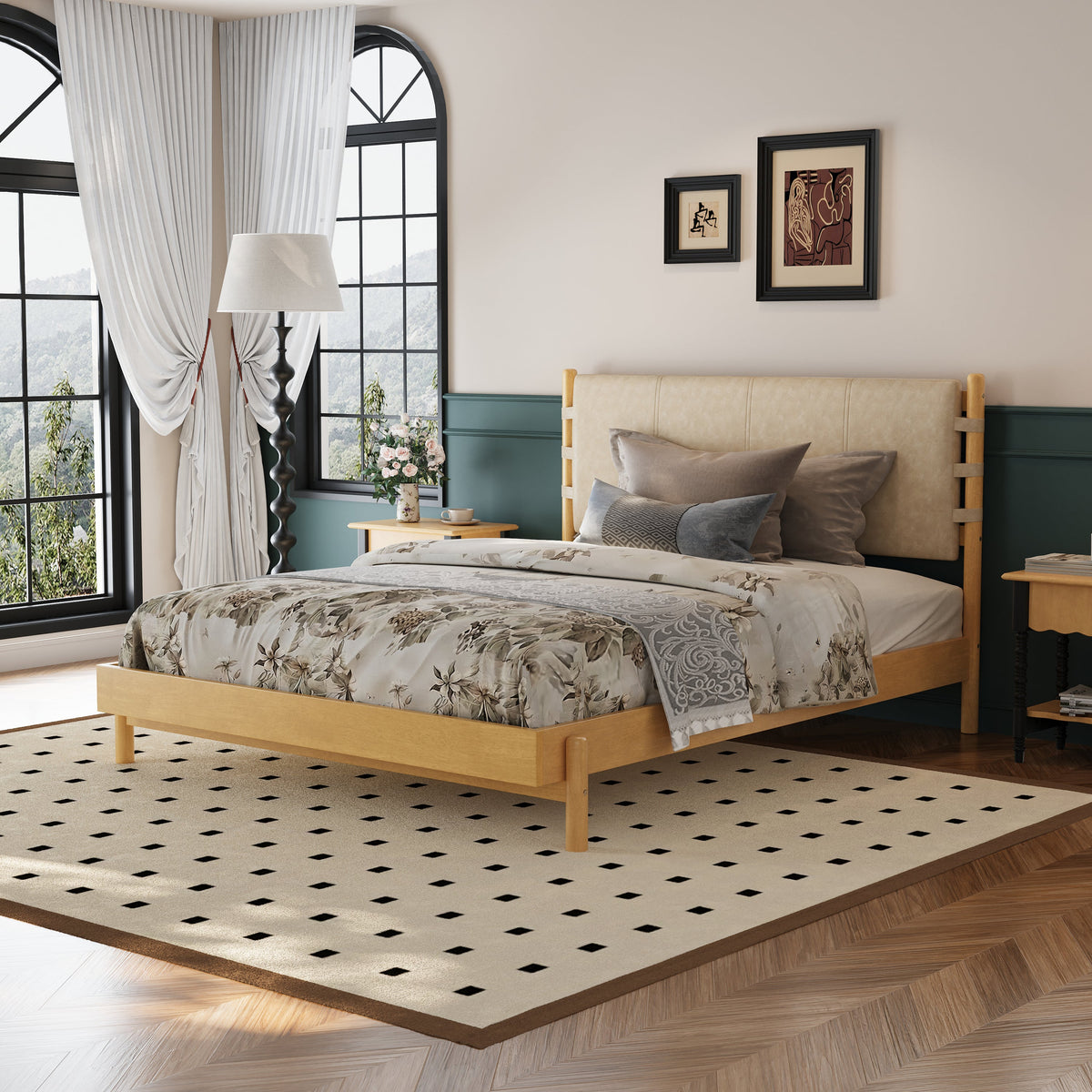 Premium Rubber Wood Platform Bed Frame - view 2