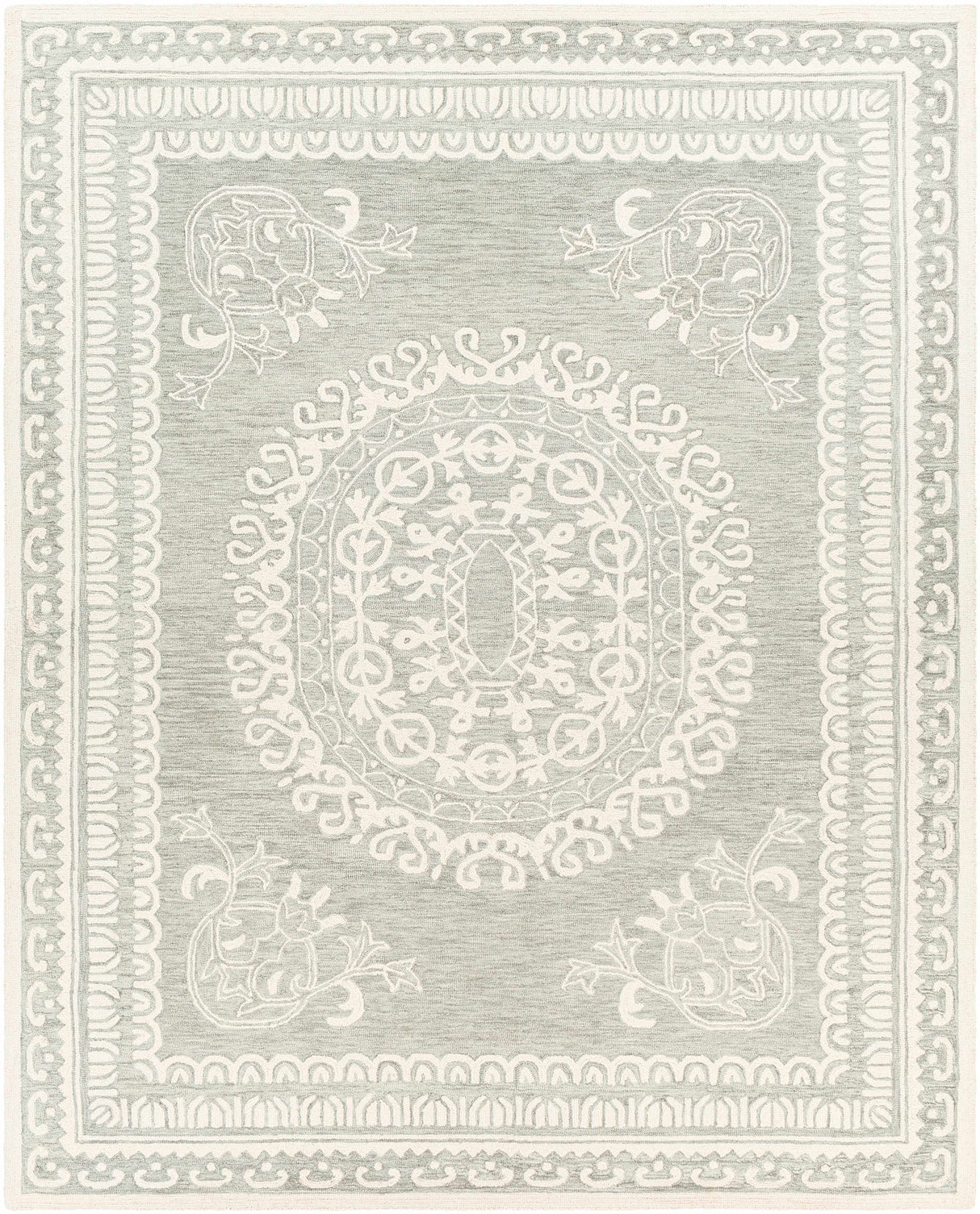 Parson Ivory/Sage Wool Area Rug