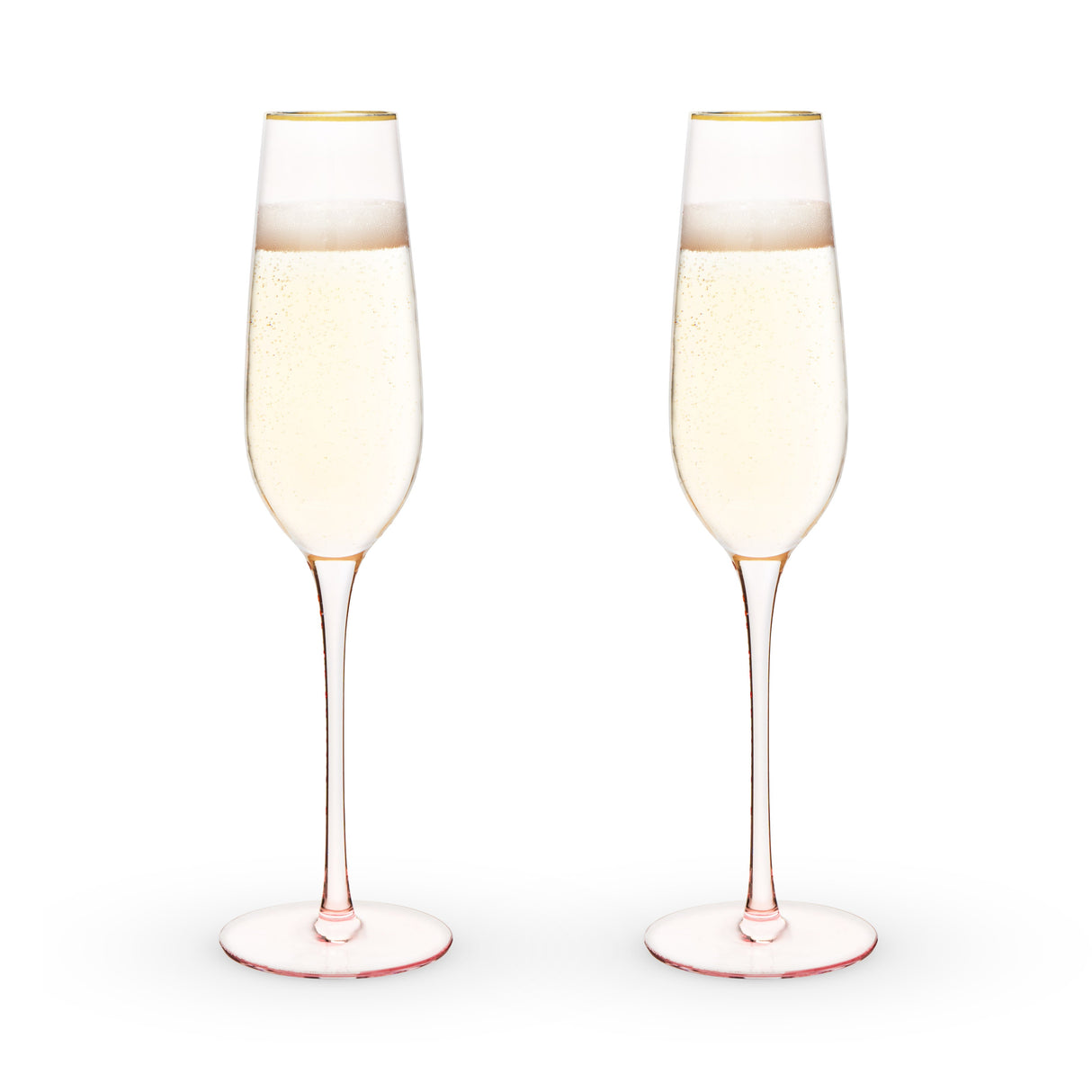 Rose Crystal Champagne Flute Set