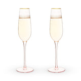 Rose Crystal Champagne Flute Set