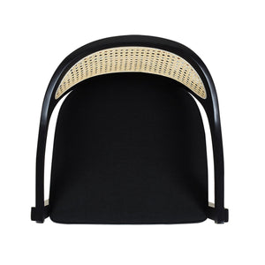Pyrla 26" Upholstered Counter Stool with Curved Cane Back and Wood Legs - Counter Stools
