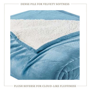 Velvet Plush Sherpa Bed Blanket by Great Bay Home