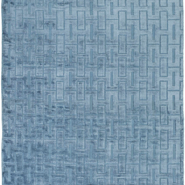 Quealy Blue Patterned 3x5 Small Viscose Rug - Clearance