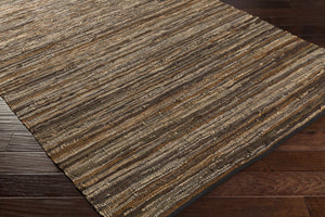 Hand Woven Leather Rag Rug
