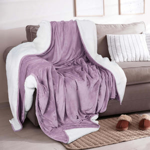 Velvet Plush Sherpa Bed Blanket by Great Bay Home