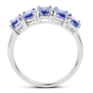2.65 Carat Genuine Tanzanite .925 Sterling Silver Ring