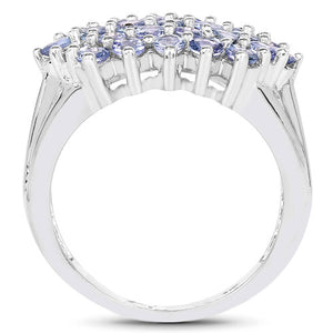 2.03 Carat Genuine Tanzanite .925 Sterling Silver Ring