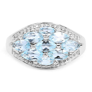 2.50 Carat Genuine  Blue Topaz .925 Sterling Silver Ring
